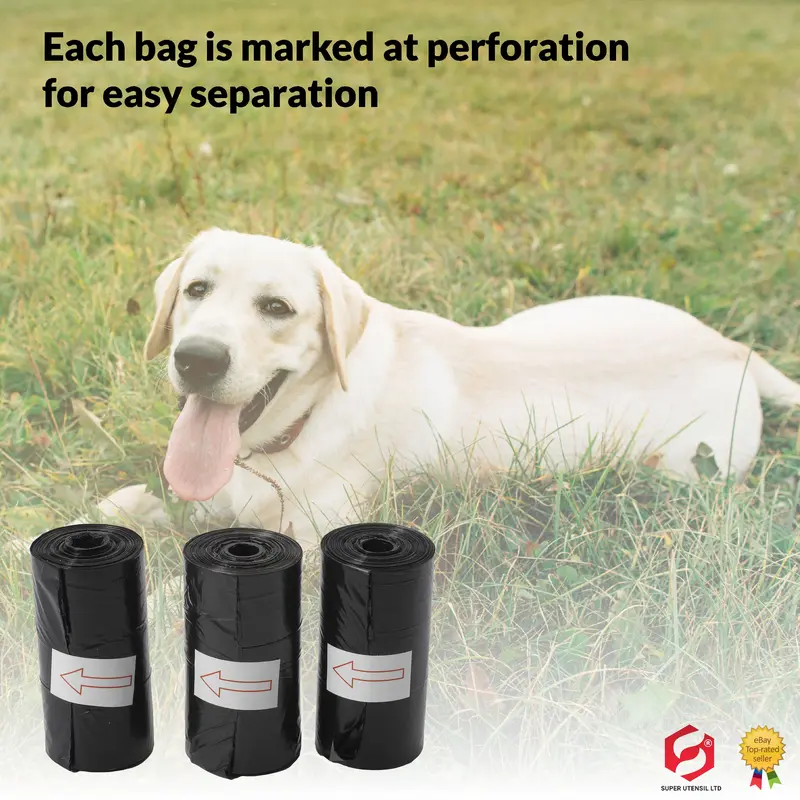 90 Poo Bags for Dog Waste, Extra Thick Strong 100% Leak Proof Dog Poo Bags Black 3