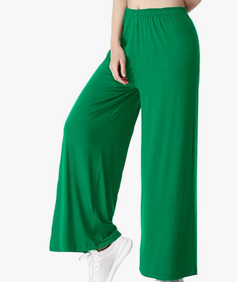 Product Introduction of Fashion luva Women Wide Leg Trousers Elastic High Waist Palazzo Plus Size Pants Ladies Casual Tummy Control Flared Yoga Pants Solid Stretchy Loose Bell Bottoms Sports Fitness Workout Office Bootcut Pants Womenswear Underwear Comfort Basic 6