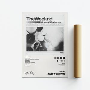 The Weeknd, House Of Balloons, Minimalist Print/Poster, Music Album Tracklist Wall Art, A5, A4, A3, A2, Unframed