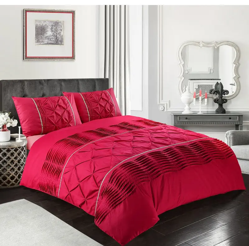 Say9 Eleanor Diamond Pintuck Duvet Quilt Cover Set - All-Season Comfort & Timeless Style. Single to Super King Sizes with Pillowcases. bedding  set pillow  cases 2