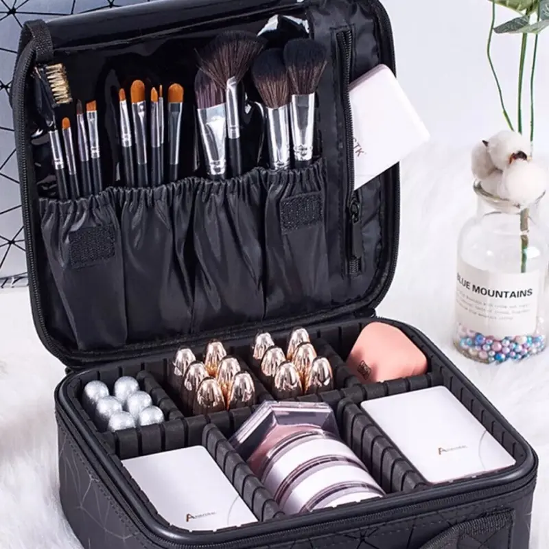 Extra Large Makeup Vanity Case Storage Box Organizer for Travel - Cosmetic Beauty Bag, Oxford Cloth Material