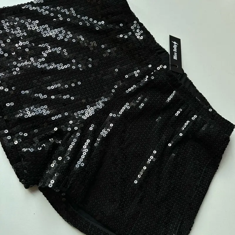 SEQUIN MINI SHORTS- BLACK 3