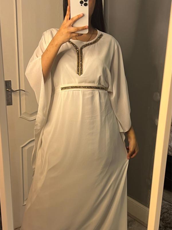 Ladies Girls Muslim Fashion Solid Belt Kaftan Elegant Long Sleeves Abaya 6