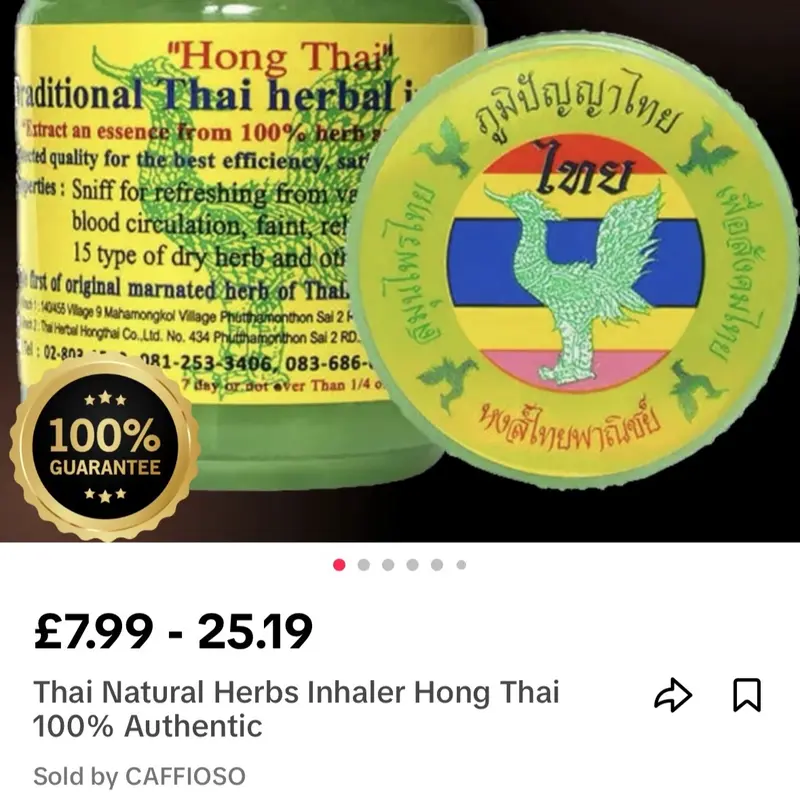 Hong Thai 100% Authentic Thai Natural Herbs Inhaler - Herbal, Natural for Healthcare and Healthy 5