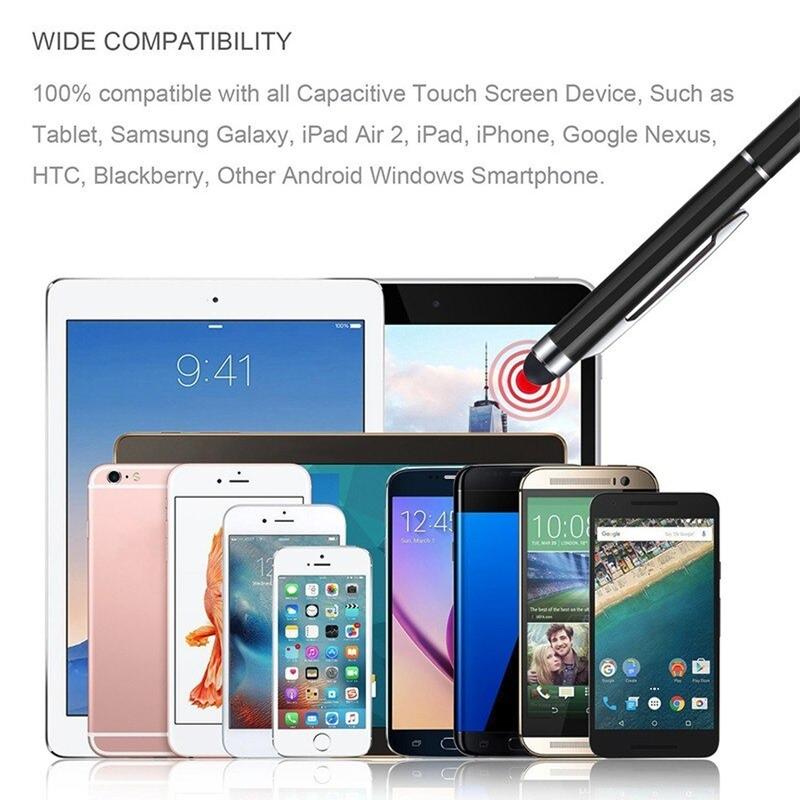 (Pack of 5, Mixed) Stylus Pens for Touch Screens Pen Stylus with Black Ballpoint Pens 2-in-1, Tablet Stylus Compatible with iPad iPhone Mobile Phone Samsung Galaxy All Capacitive TouchScreens Accessories Aluminum Writing Smartphone 3