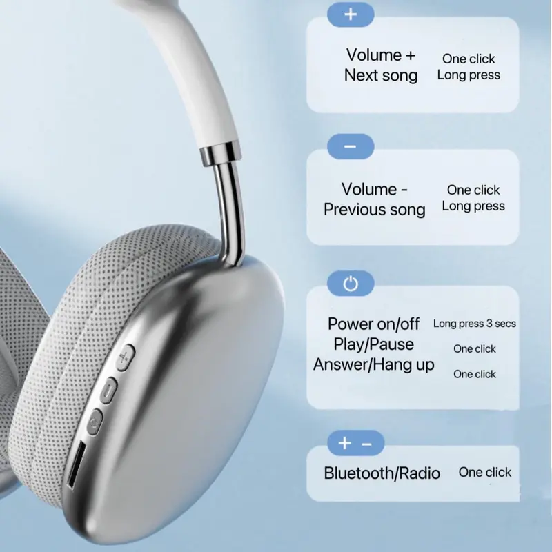 Wireless  Bluetooth Headphones, Gaming Headset, Foldable Portable Wireless Earbud, Noise Canceling Headphones with Microphone, Electronic Audio,Music, Christmas Gifts 3