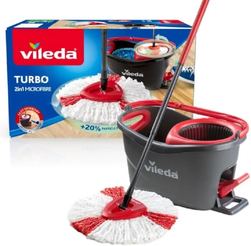 Vileda EasyWring & Clean Turbo Spin Mop & Bucket Set 0