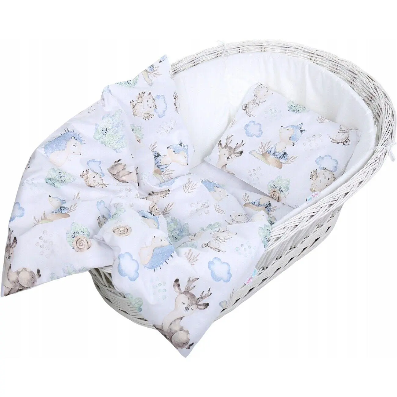 Baby Bedding Set 2pc fit Cradle/Moses basket/Pushchair 70x80 Wolf in the Forest