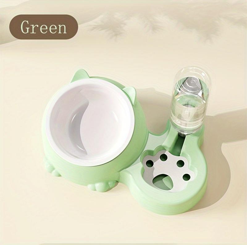 Product Introduction of Elevated Cat Double Bowls With Automatic Water Dispenser, Anti-Overturning, Stainless Steel Cat Inclined Food Bowl Water Bowl For Neck Protection 14