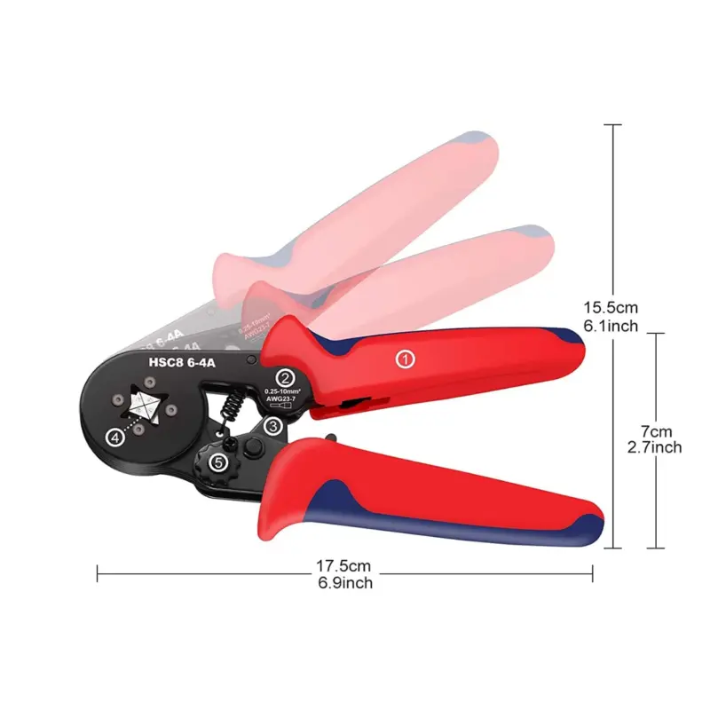 Crimping Tool Set - 1200 Wire Connectors, Ferrule Crimper 0.25-10mm², HSC8 6-4 2