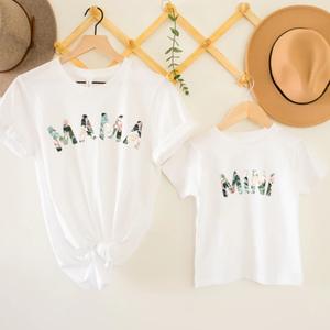Mama & Mini Floral Matching White Short Sleeved t-Shirt/Vest - Womenswear & Childrenswear