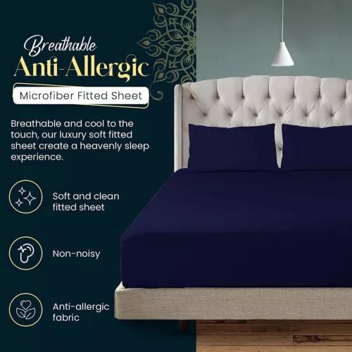 26cm Fitted Sheet Queen - 100% Brushed Microfiber Quality 1800 Ultra Soft Fitted Sheet - Bottom Sheet Shrinkage & Fade Resistant - Deep Pocket Up to 16" - 1 Queen Fitted Sheet Only (White) 8