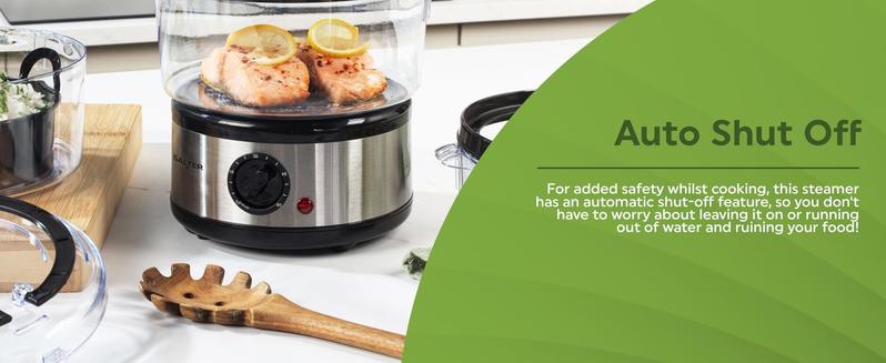 Product Introduction of 3 Tier Electric Food Steamer - 7.5L, Stackable Steaming Baskets, Dishwasher Safe, BPA Free Includes Rice Bowl, 60 Minute Timer, Compact Storage, Healthy Cooking Vegetables & Fish, 500W, EK2726 5