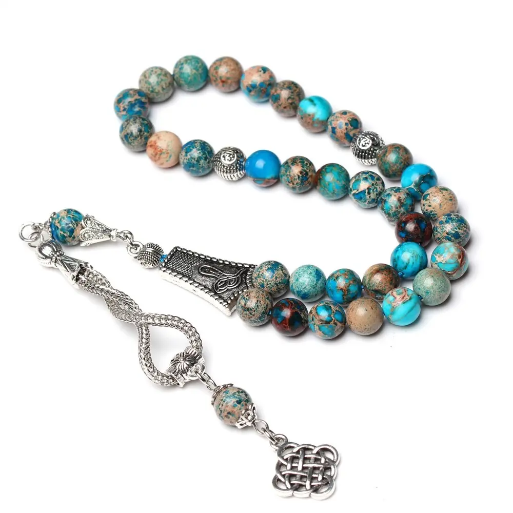 Emperor Stone Tasbih, Natural Stone Tasbih, Islamic Prayer Beads, Misbaha, Tasbeeh, Muslim Rosary, Counting Beads, Tasbih, Gift Tasbih