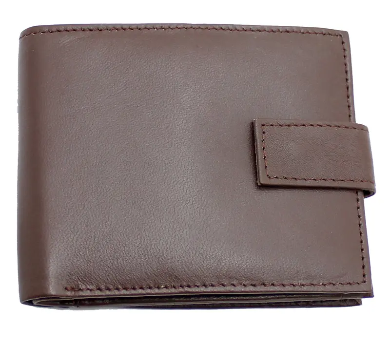 Mens Soft Real Leather Money Wallet RFID Protected Credit Card Holder, ID Window & Side Secured Zipped Coin Pocket 44 7
