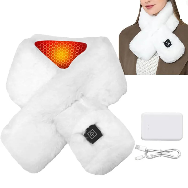 Winter valentine’s gift Heated Scarf with Power Bank, Warm Heated Scarf with 3 Heating Level USB Charging Electric Heated Scarf shop now Winter Essential