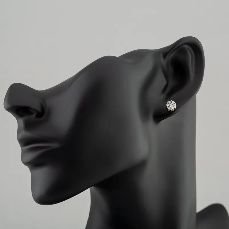 9ct White Gold 0.50ct Brilliant Cut Diamond Cluster Stud Earrings THE17445-50 2
