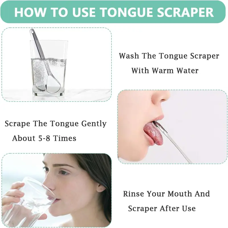 Tongue Scraper, Tongue Scraper Metal Brush, Stainless Steel Tongue Scraper Dental Care Tongue Cleaner, Gentle On Tongue, Mouth Fresher, Oral Care Kits, Portable Tongue Cleaners, Banishes Bad Breath, Oral Hygiener, Tongue Cleaning Tools,  Gift Ideas 2025 5