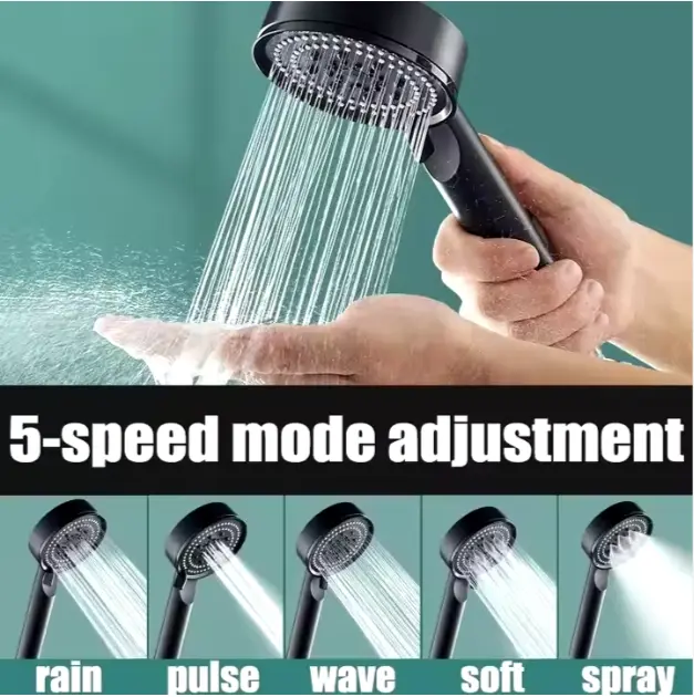 Shower Head High Pressure 5 Modes, Handheld Bathroom Shower Head With Adjustable Water Pressure, Bathroom Supplies, Bathing Accessories, Everything Shower Products, Water Saving Shower Head, Shower Routine 1