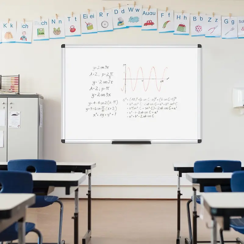 Magnetic Whiteboard with Silver Aluminium Frame, 90x60cm 1
