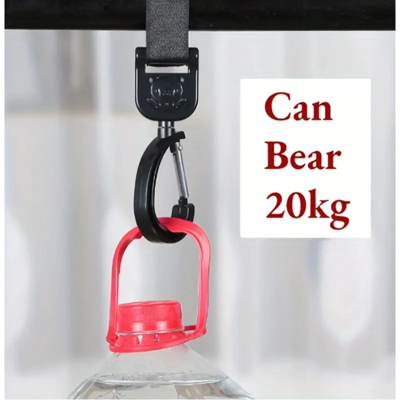 2pcs Baby Stroller Hooks For Bag, Electric Bottle Car Hanging Hook, High Landscape Car Hook Rotating Car Hanging Buckle Accessories 5