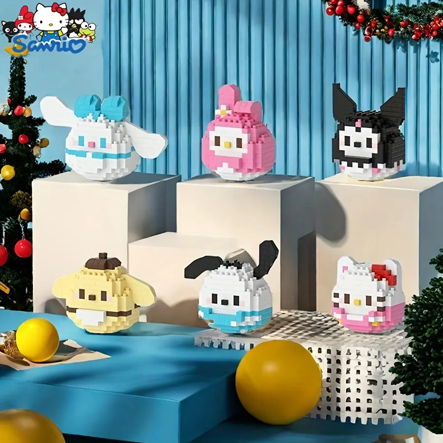[Mini Hello Kitty Building Blocks] Sanrio Cute Hello Kitty Kuromi Mymelody Mini Building Blocks, Kawaii Melody Cartoon Building Blocks Assembly Toys, Decorations Assembled Small Ornaments, Student Prizes Birthday Gift, Christmas Gifts