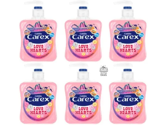 Carex Love Hearts Antibacterial Handwash 6 X 250ML 0