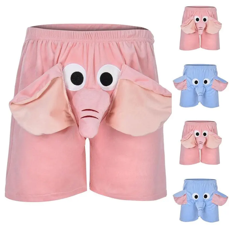 Men Shorts Elephant Boxer Novelty Shorts Humorous Underwear Prank Gifts For Men Animal Themed Boxers Shorts Lingerie Panties