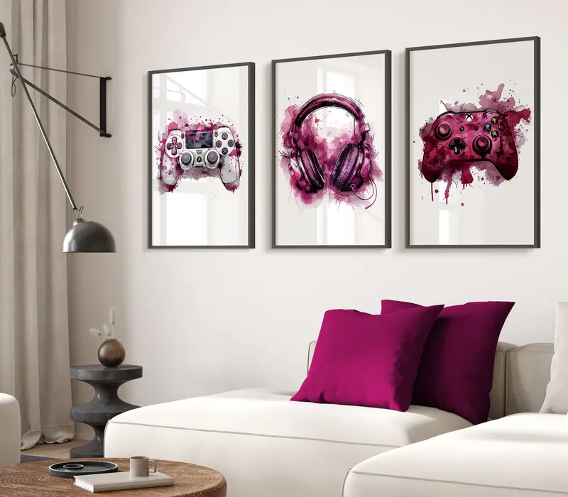 Graffiti Gaming Art Set - Urban Gaming Vibes - Set of 3 Gaming Wall Art - A4 and A3 Size Prints - Perfect Gift for Gamers - Colour Burst Gaming Prints - Gaming Ornaments - Cool Gaming Posters - Christmas Gifts - Birthday Gifts - Gamer Gifts - Gift For Son 7