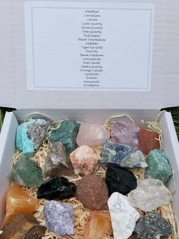 41 Piece Tumbled & Rough Crystal Kit, Popular Tumbled and Rough Gemstones, Starter Crystal Box, UK Seller. 4