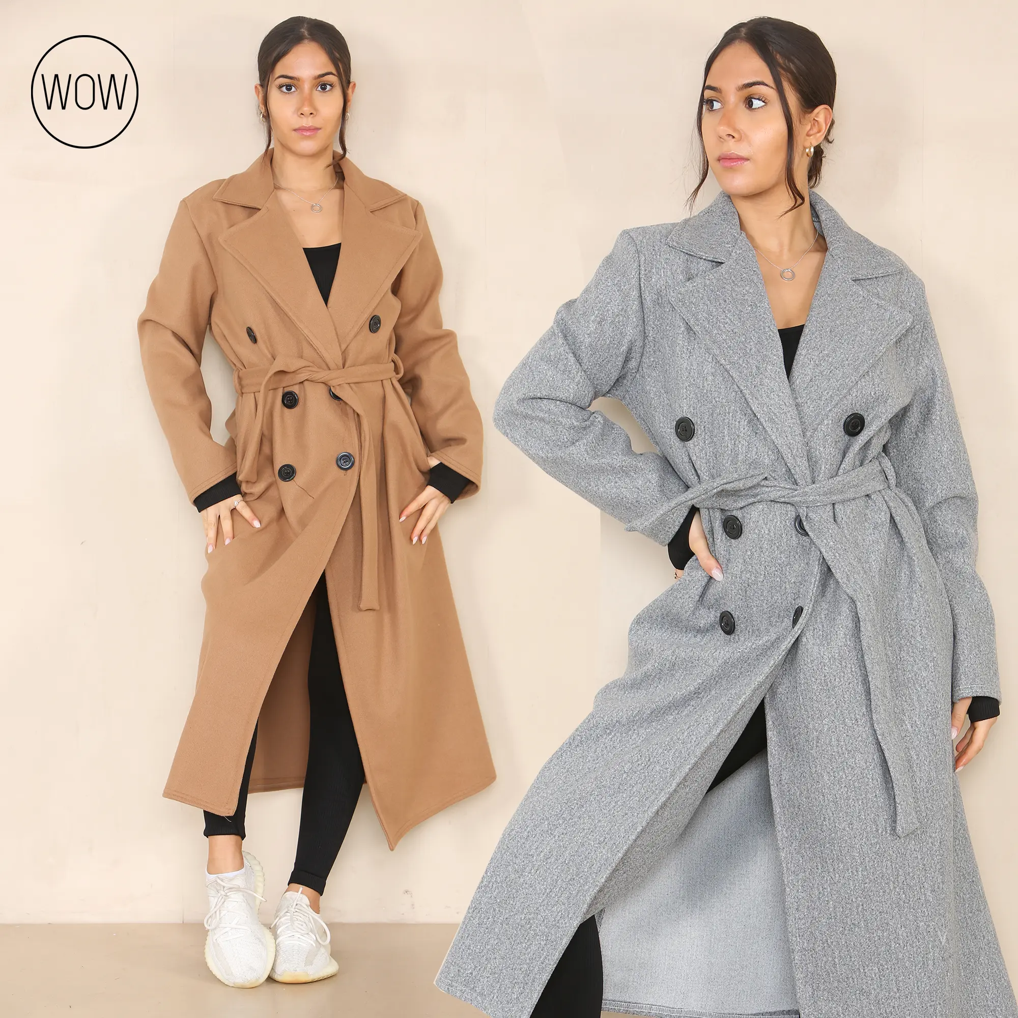 Womens Botton Lapel Waist Tie BELTED Soft Thermal Coat ( 6-14 ) Trench coat Casual Casual Chic Collar Comfortable Womenswear Adjustable Button Comfort Outerwear