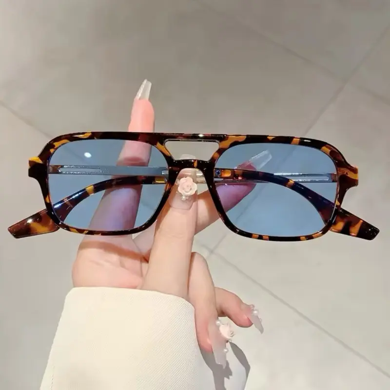 Monus boutique Women Grey Sunglasses Sqoval Stylish Sun Shades for Travelling Hiking UV Protection Driving Design Sun Glasses blue tint lens tortoise shell