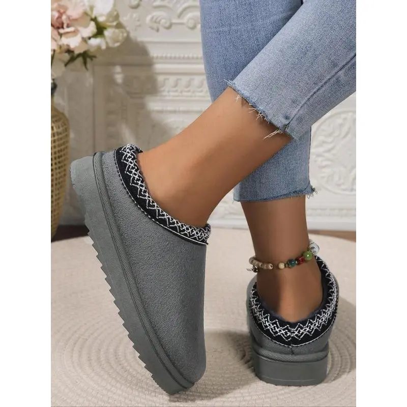 2025 New Hot Selling Models Women's Fashionable Plain Color Home Slippers, Casual Comfortable Home Slippers, Autumn and Winter Indoor and Outdoor Dual-use Warm Slippers 5