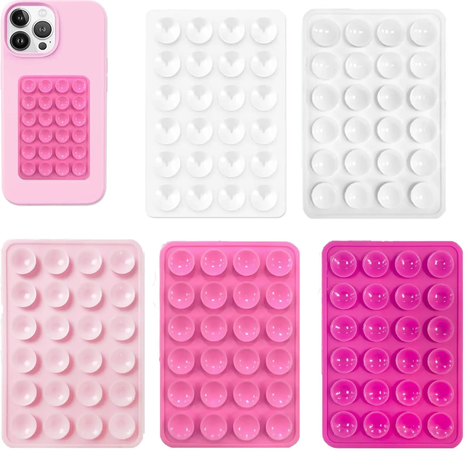 Mixed Color Smartphone Suction Cup Phone Case Mount, Gifts for Boyfriend, Universal Self Adhesive Phone Stand, Phone Holder for Iphone & Android, Smartphone Accessories, Girls Birthday Gift Set, Baddie Gift Cellphone