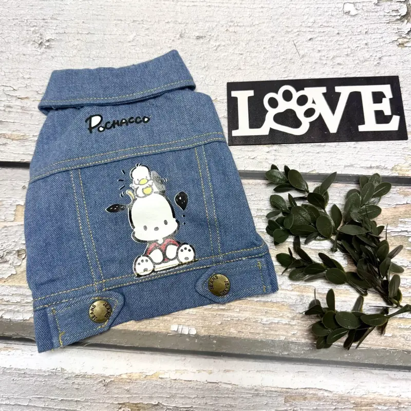 Denim 'Printed' Dog Jacket 0