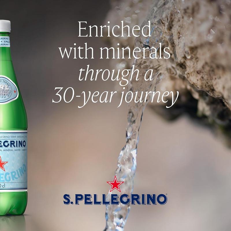 San Pellegrino Sparkling Natural Mineral Water, Refreshing Bubbles, Premium Italian Taste - 6 x 1L 2