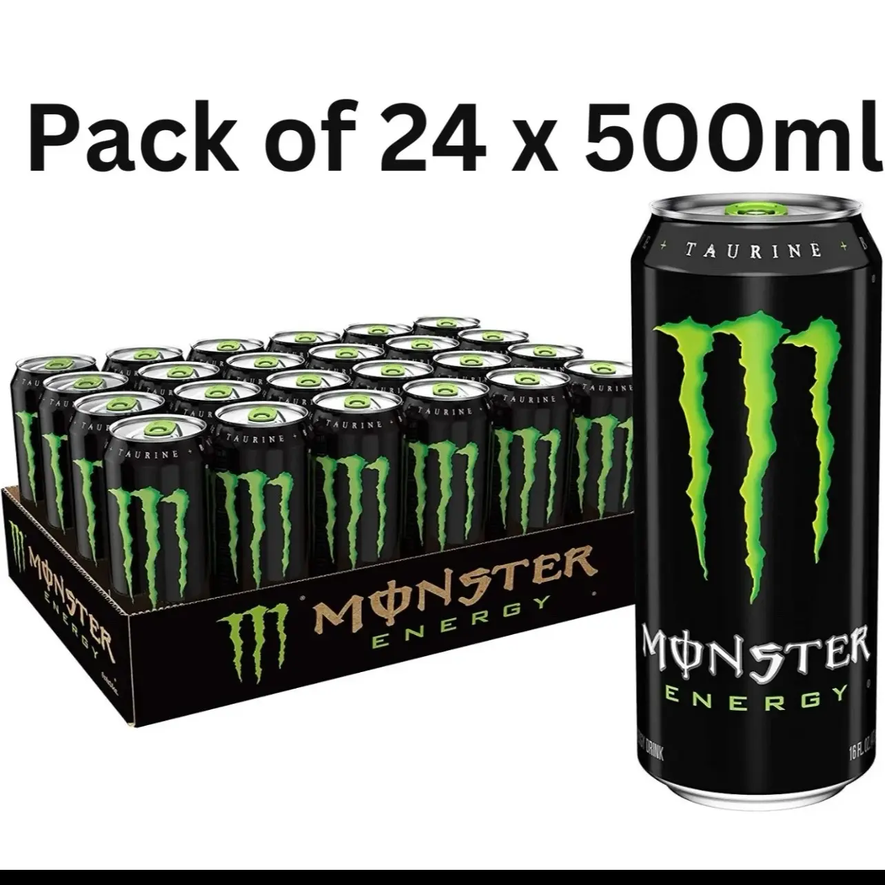 Monster Energy Original 24 Pack 500ml - Sports & Energy Drink - Beverage