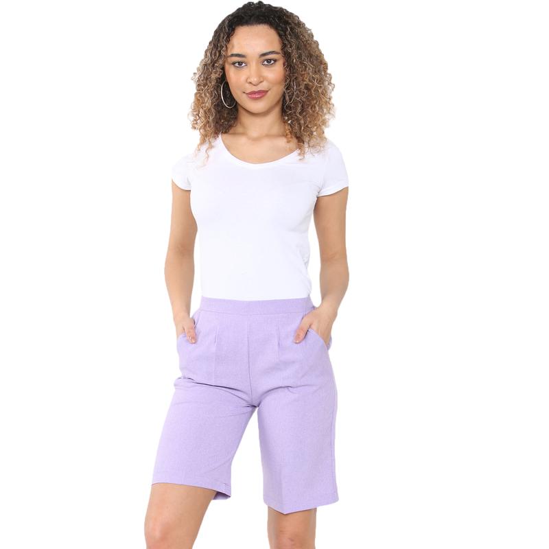 Womens Shorts Ladies Half Elasticated Waist Plain Capri Cropped Stretch Short Length Summer Joggers Running Gym Sports Pool Beach Holidays Pants Causal Lounge Wear Bottoms Size 10 to 24 Comfort Basic Straight Trouser Minimalist Womenswear 2