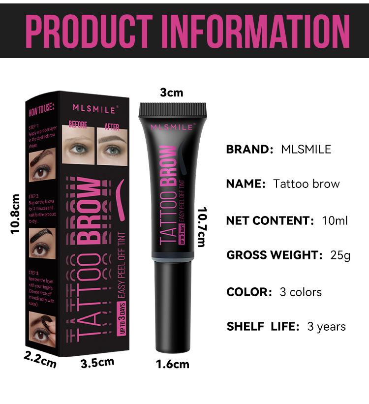 Product Introduction of Peel Off Eyebrow Gel Long Lasting Waterproof Anti-sweat High Quality Easy Peel-off Non Smudged Three Color Eyebrow Cosmetics New 14