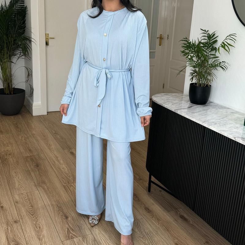 STYLEME LADIES 4 BUTTON RIBBED CO ORD SET MODEST WEAR 6
