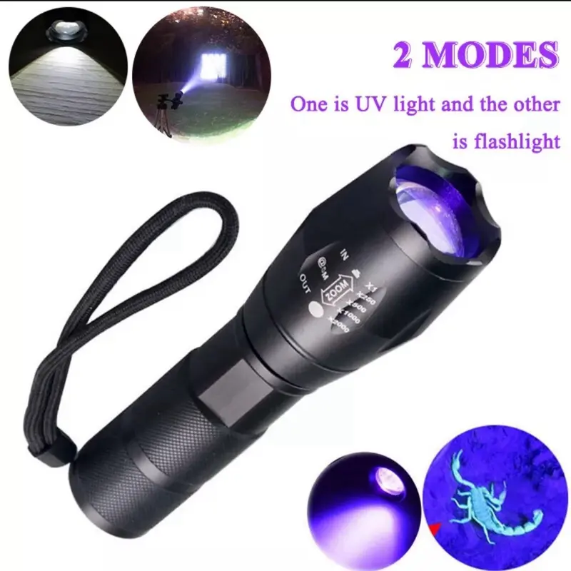 LED UV Torch Ultraviolet Flashlight Blacklight Pet Urine Stain Detector 395nm UK 5
