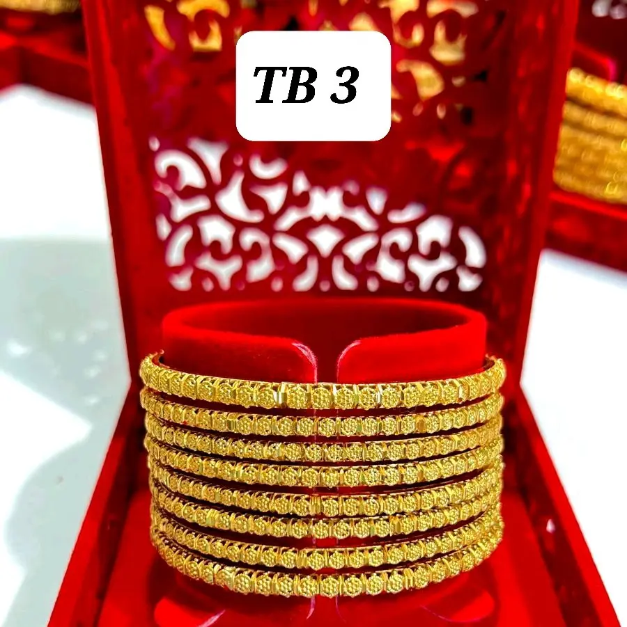 Original Gold Plated 8pcs thin bangles set..