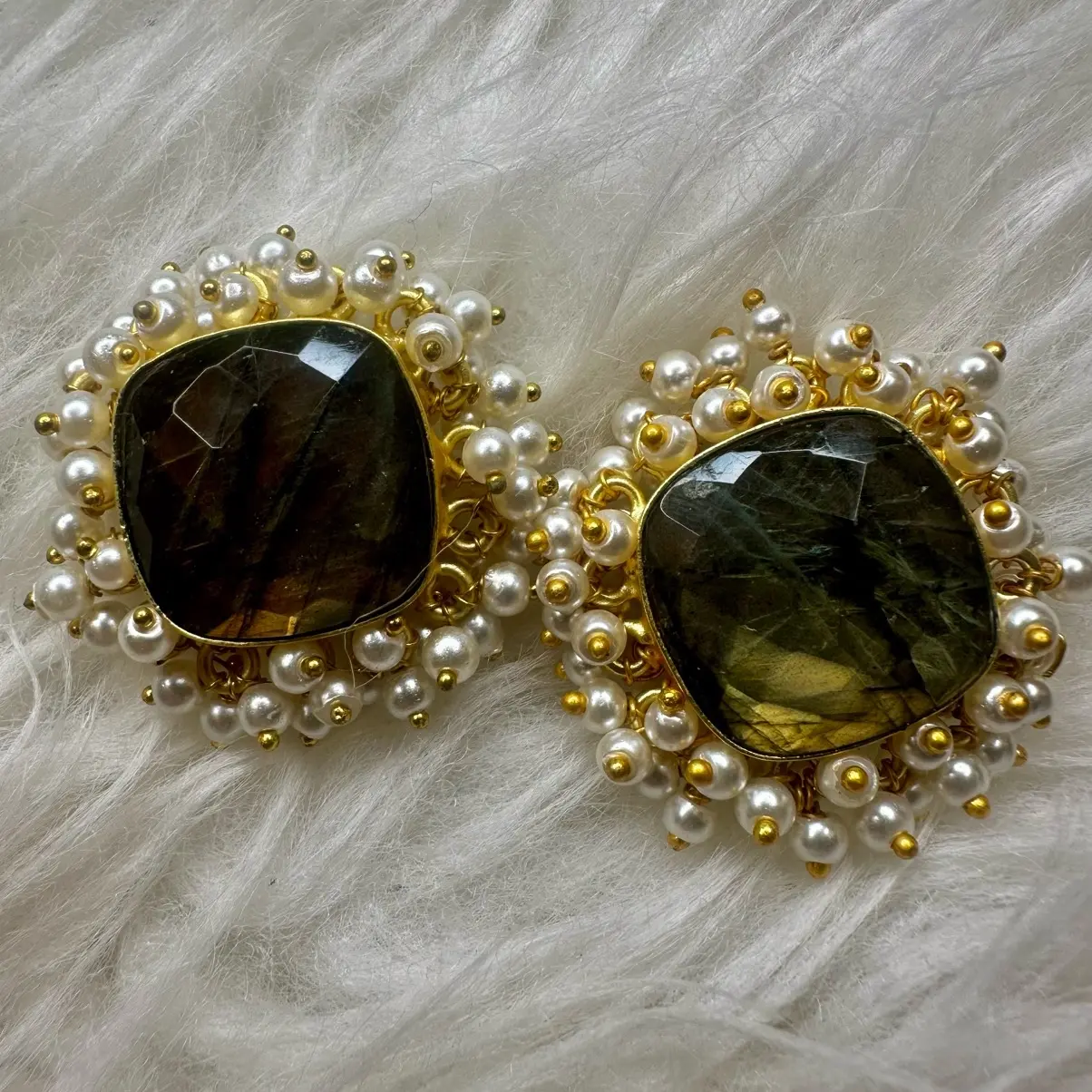 Labradorite Studs