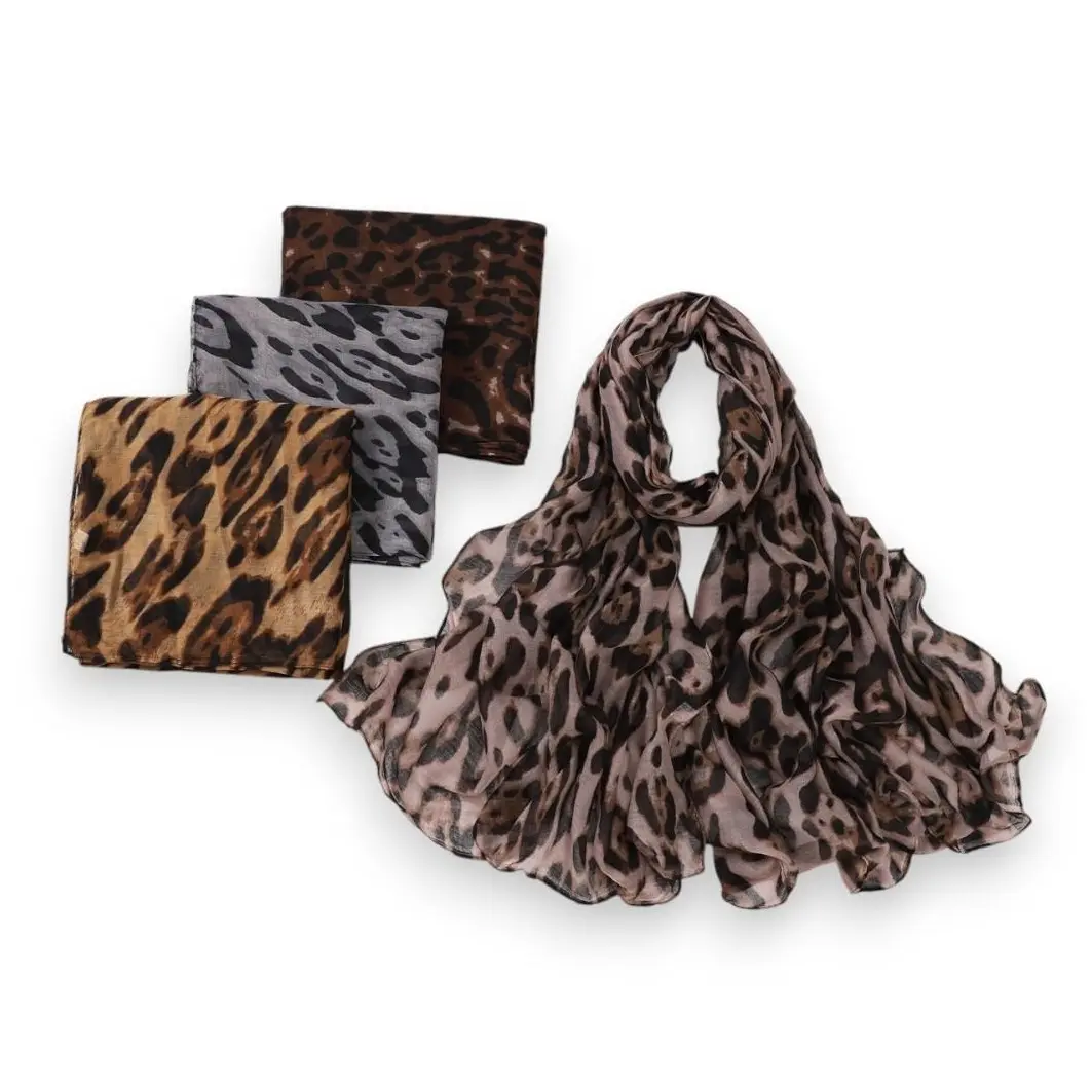 Leopard Print Hijab Scarf - Large, soft, and breathable scarves women