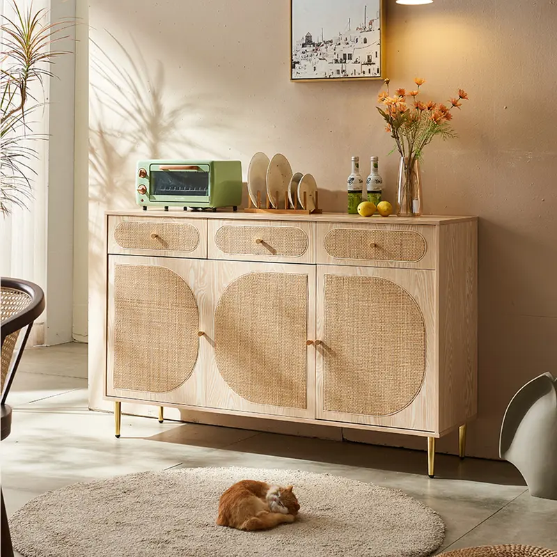 Ballard Rattan Sideboard, Black Or Oak 0