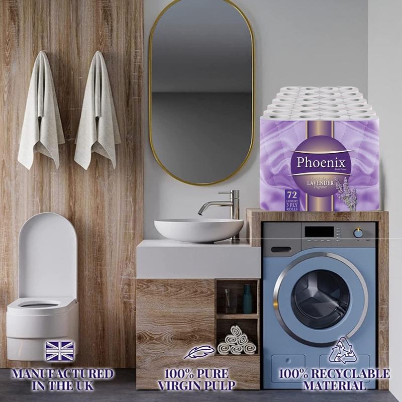 72 Toilet Rolls Lavender Fragranced 3 Ply 3