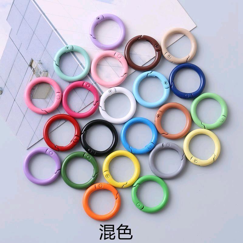 1pc of  Spring O Rings Metal Split Rings Openable Round Carabiner Keychain Clip for Bag Purse Handbag Strap Craft Jewelry Spring O Rings 1