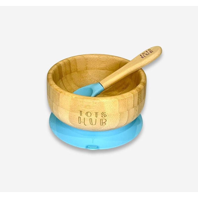 Bamboo Suction Bowl & Silicone Baby Spoon 1