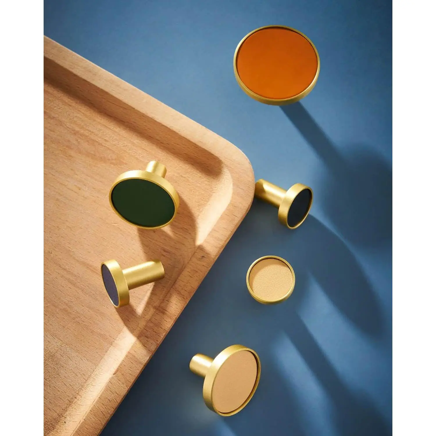 DERMA Real Leather And Solid Brass Cabinet Knob