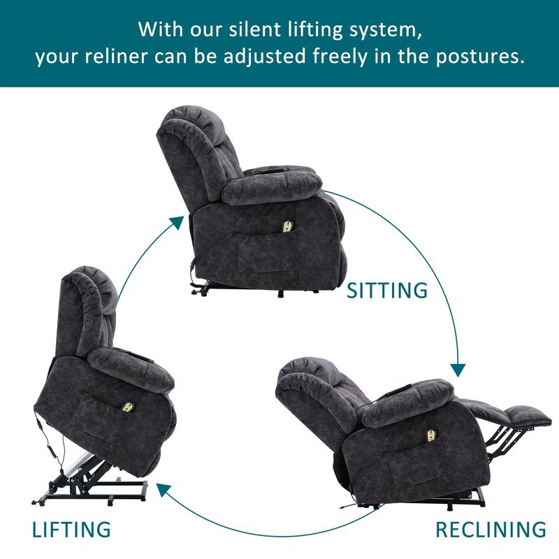 Power massage adjustable recliner chair, suitable for indoor use, for relieving fatigue, heavy load, and safe exercise. Comfort Storage 6